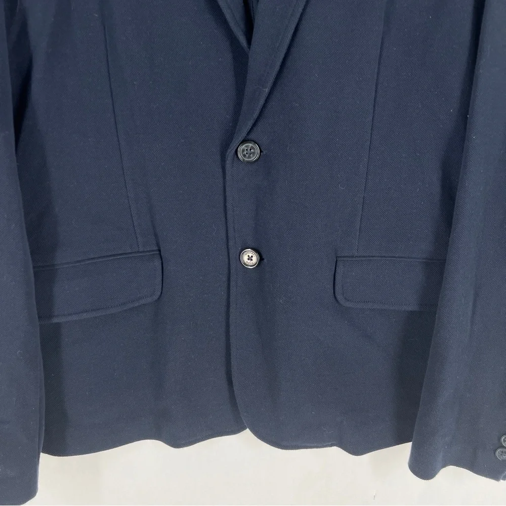 Michael Kors Men's Classic Navy Knit 2 Button‎ Blazer Elbow Patches Size L